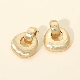 Hammered Metal Door Knocker Earrnigs