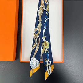 Equestrian Print Silky Feel Twilly Scarf