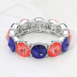 Round Stone Stretch Evening Bracelet