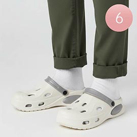 6Pairs - Mens Dual Color Heel Strap Clogs