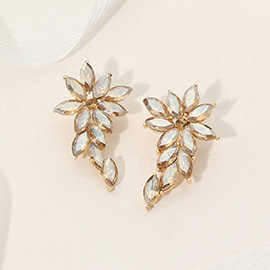 Floral Cluster Accent Drop Evening Earrings