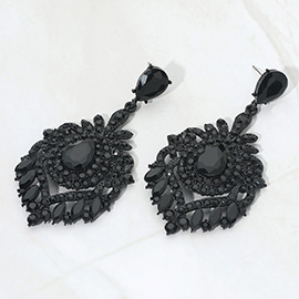 Teardrop Marquise Cluster Embellished Chandelier Drop Evening Earrings