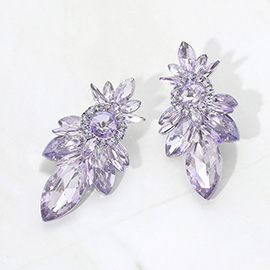 Marquise Stone Cluster Embellished Evening Earrings