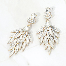 Marquise Cluster Embellished Drop Evening Earrings