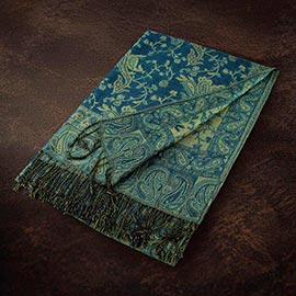 Paisley Pattern Fringe Pashmina Reversible Scarf Shawl