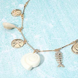 Ocean Sea Life Charm Station Necklace