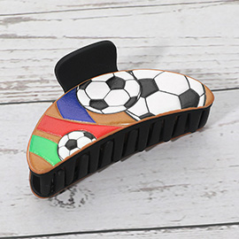 Soccer Theme Hair Claw Clip