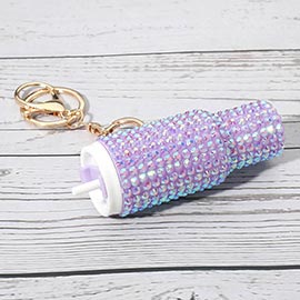 Bling Studded Tumbler Cup Keychain Bag Charm