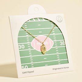Gold Dipped Football Pendant Necklace