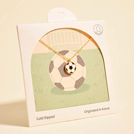 Gold Dipped Soccer Ball Pendant Necklace