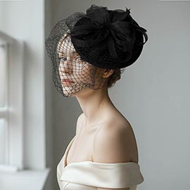 Elegant Floral Veil Fascinator Headband