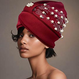 Pearl Embellished Statement Turban Hair Wrap