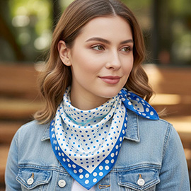 Polka Dot Pattern Square Bandana Scarf