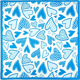Playful Heart Pattern Square Bandana Scarf