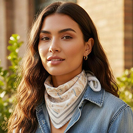 Abstract Tribal Print Square Bandana Scarf