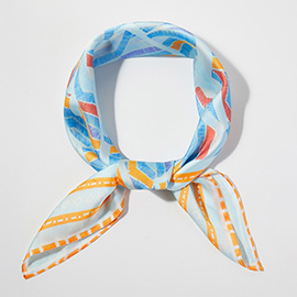 Abstract Tribal Print Square Bandana Scarf