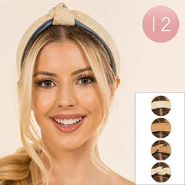 12PCS - Wide Knotted Headbands