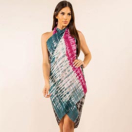 Three Tone Tie-dye Convertible Scarf Sarong Wrap