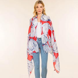 Versatile Floral Printed Shoulder Wrap Scarf